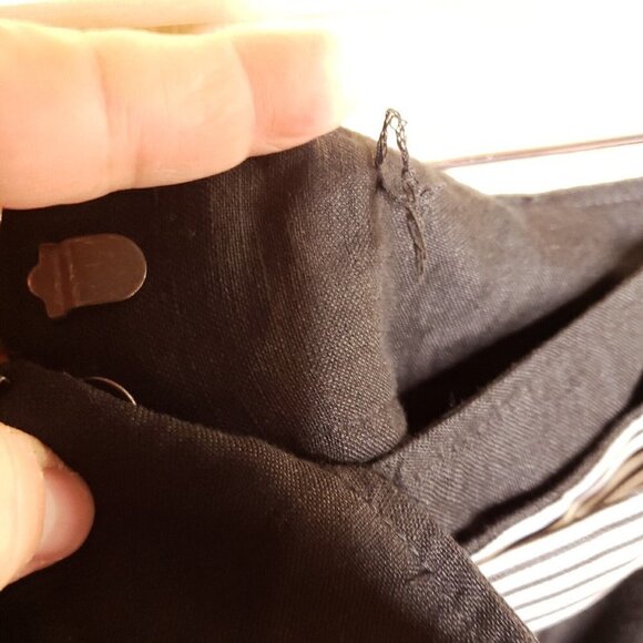 Larry Levine Womens Black Linen Blend Wide Leg Capri Pants 12 - Picture 7 of 10